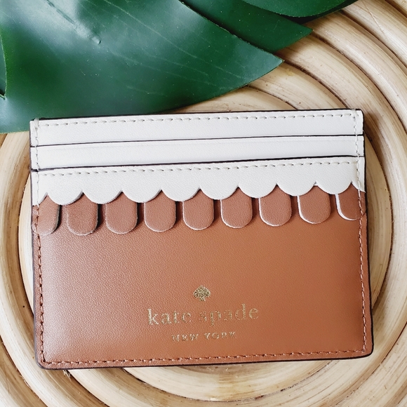 🆕 New Kate Spade Gingerbread Card Holder Slim Card Multi Brown Pink - Picture 2 of 3